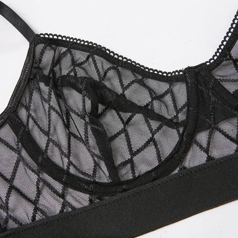 Sexy Erotic Lingerie Plaid lingerie set