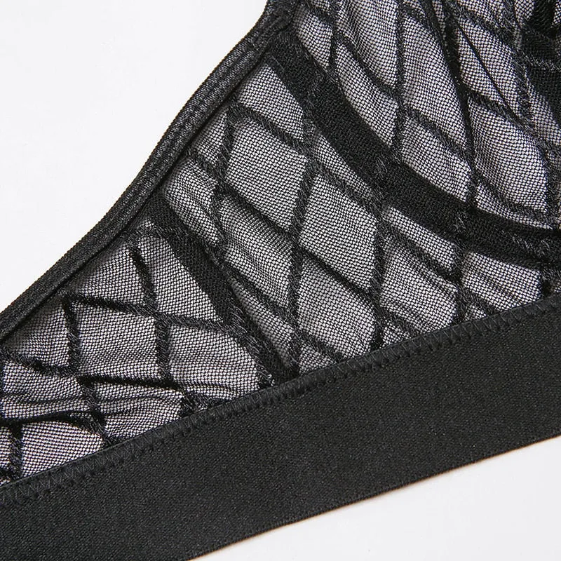 Sexy Erotic Lingerie Plaid lingerie set