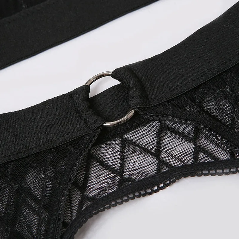 Sexy Erotic Lingerie Plaid lingerie set