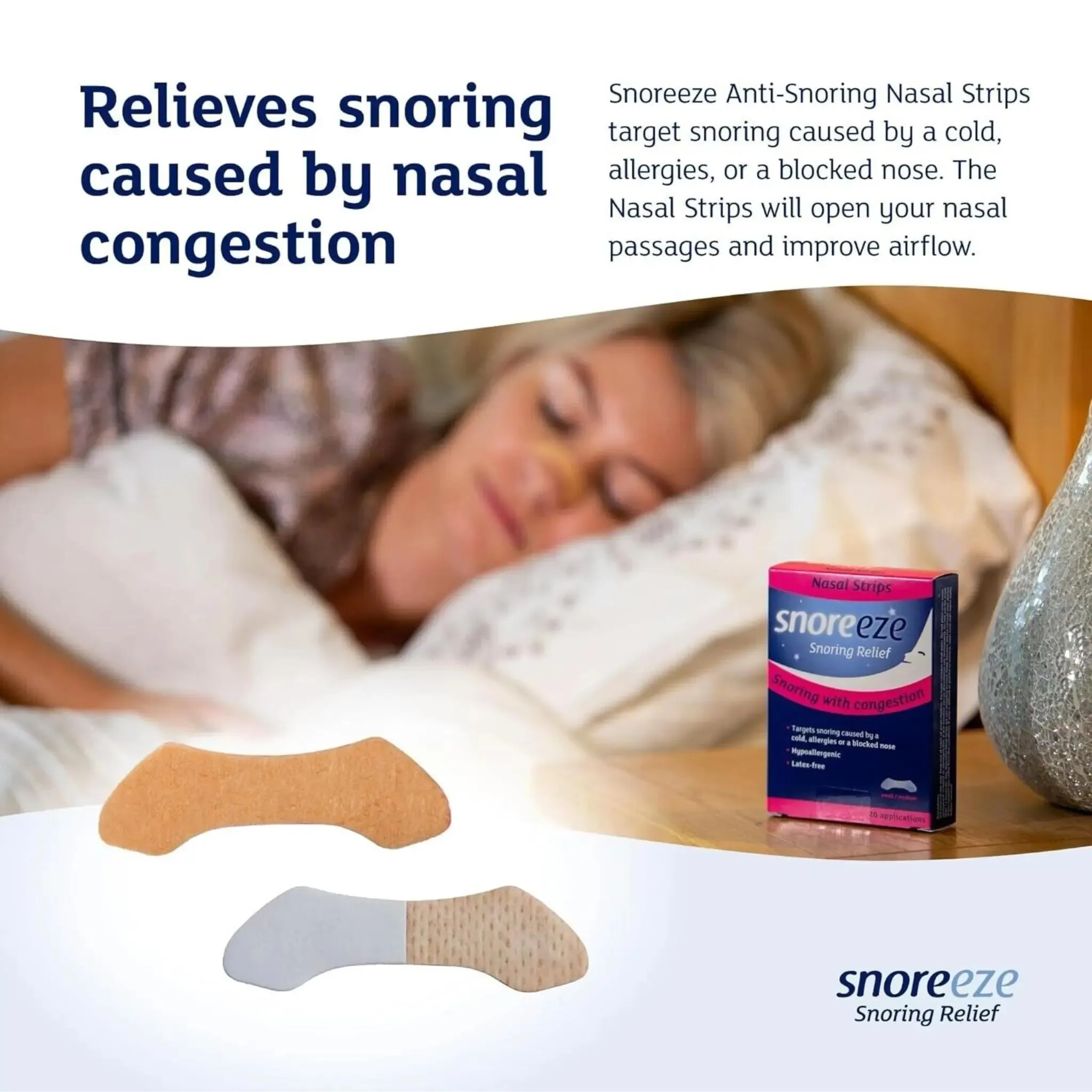 Snoreeze Snoring Relief Nasal Strips Small/Medium - 20 Applications