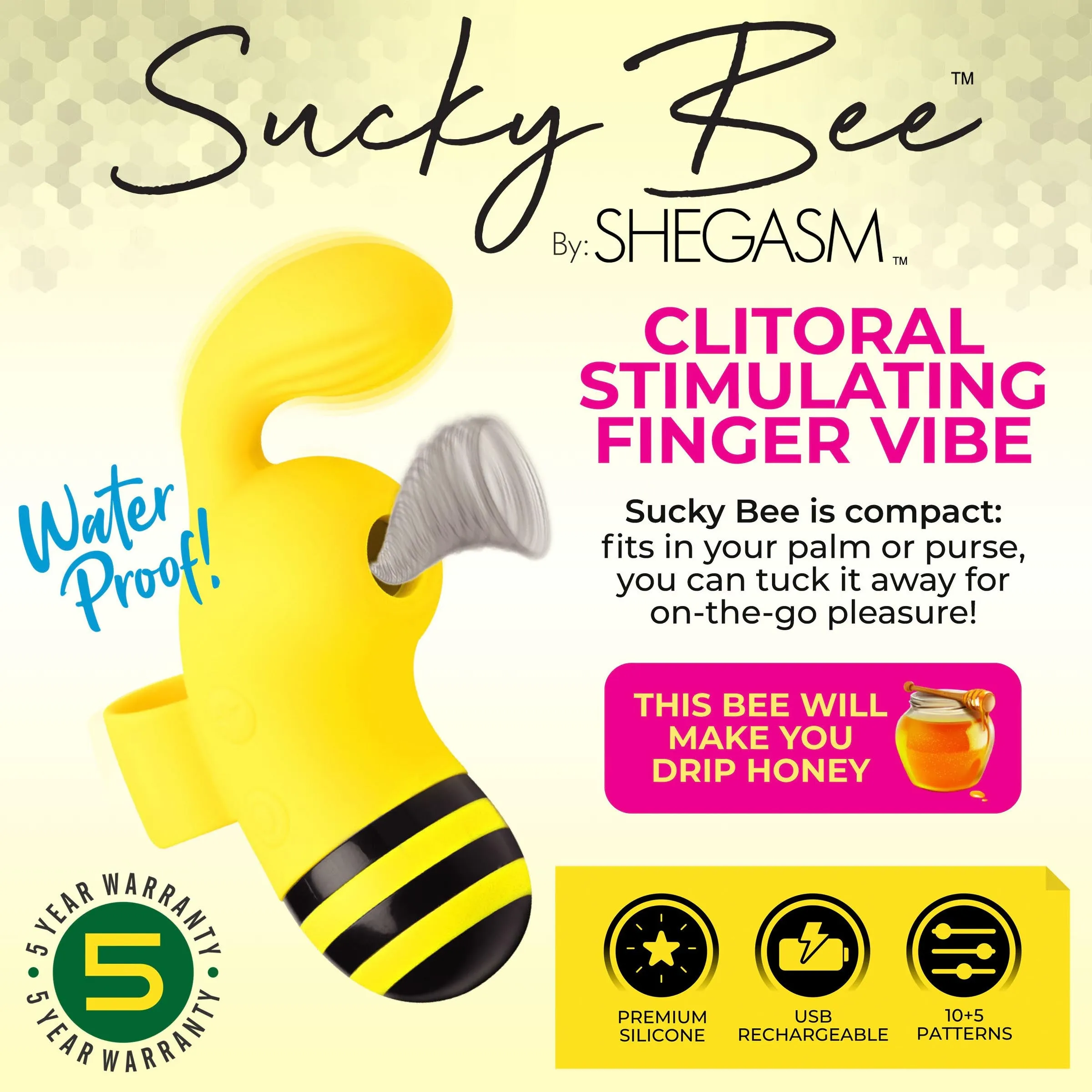 Sucky Bee Clitoral Stimulating Finger Vibrator