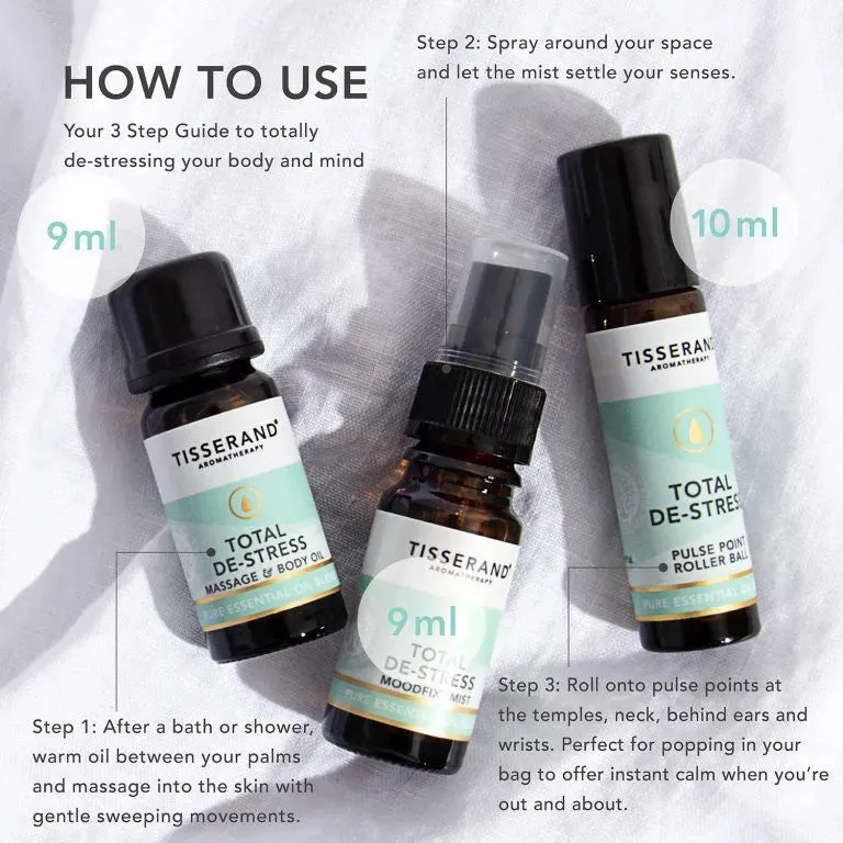 Tisserand Total De-stress 3 Piece Kit
