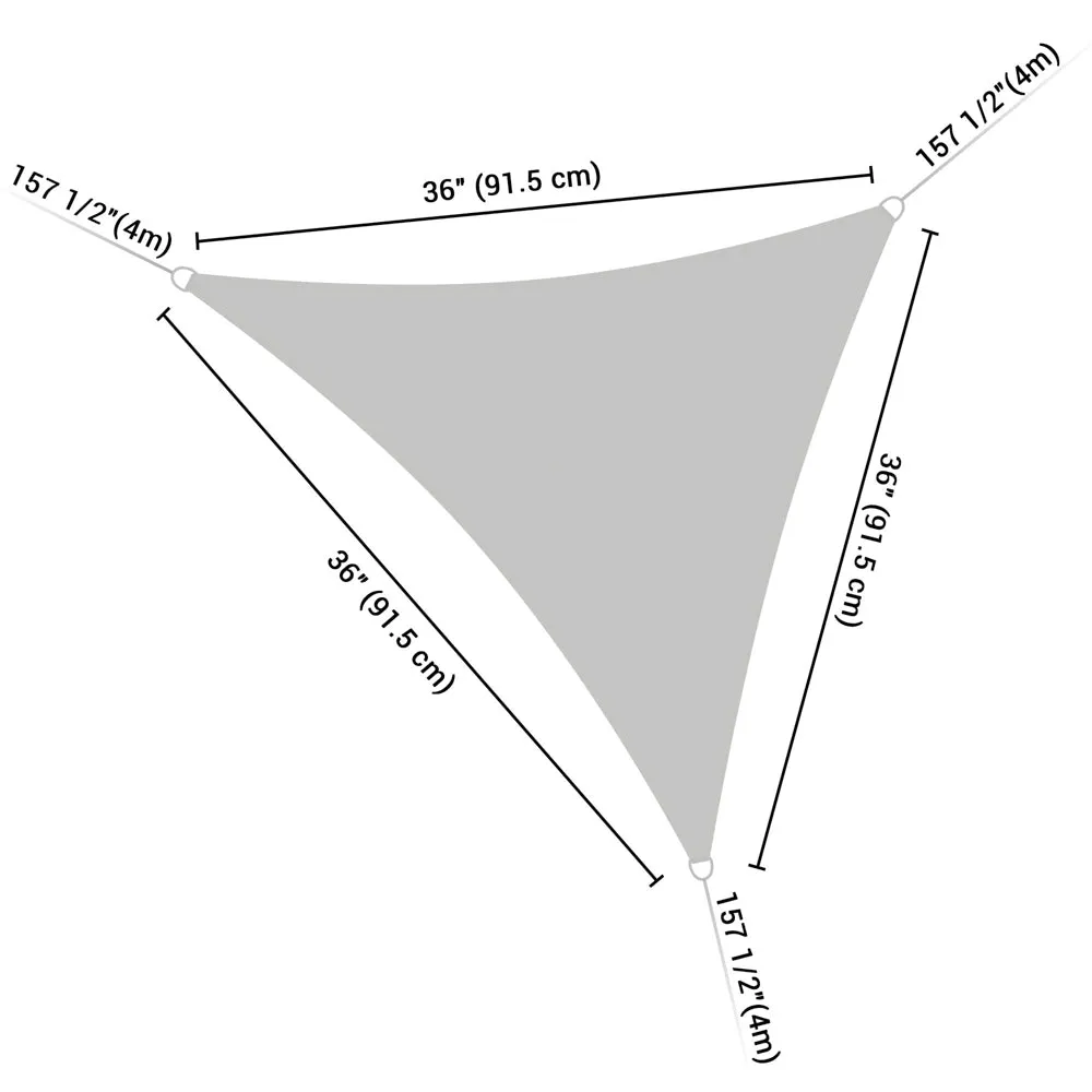 Triangle Sun Shade Patio Shade Sail Deck Shade 3x3x3