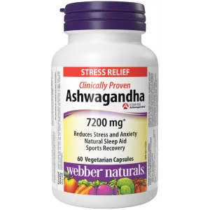Webber Naturals Ashwagandha, 7200mg, 60 vcaps